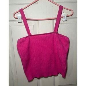 Vintage Pink Chadwick's ribbed cotton crop tank top size large.